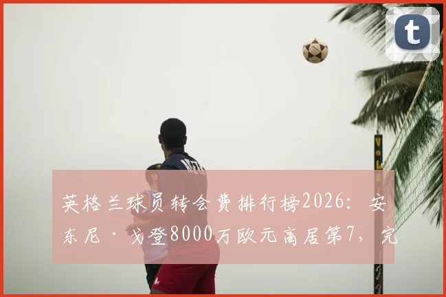 英格兰球员转会费排行榜2026：安东尼·戈登8000万欧元高居第7，完整榜单及价格趋势解读